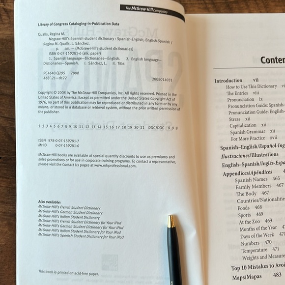 Spanish Student Dictionary McGraw-Hill - Picture 5 of 6